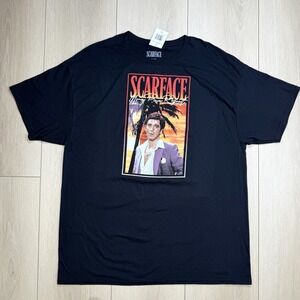 Scarface Tony Montana Sunset Graphic T-Shirt Men's XL Black Money Power Respect